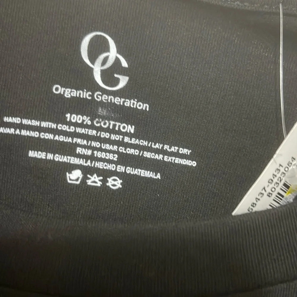 Organic Generation Black Crop Top with Fringe Detail Size Medium NWT - Picture 4 of 5